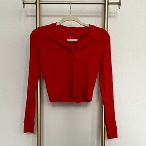 SKIMS Top, Leggings, Boxers Cranberry set